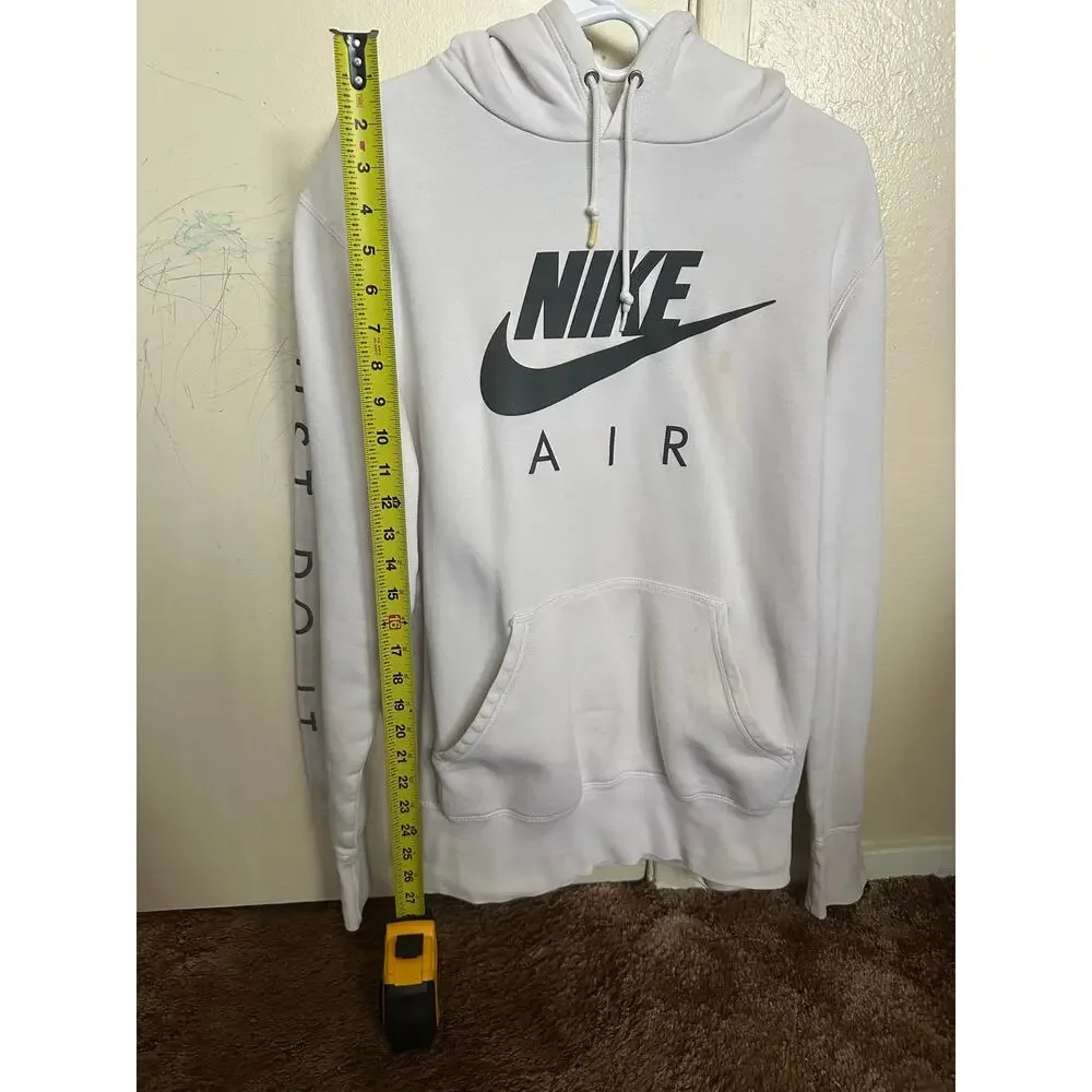 Nike Air Hoodie White Pullover Sweatshirt Men’s Size L Logo Front Pocket